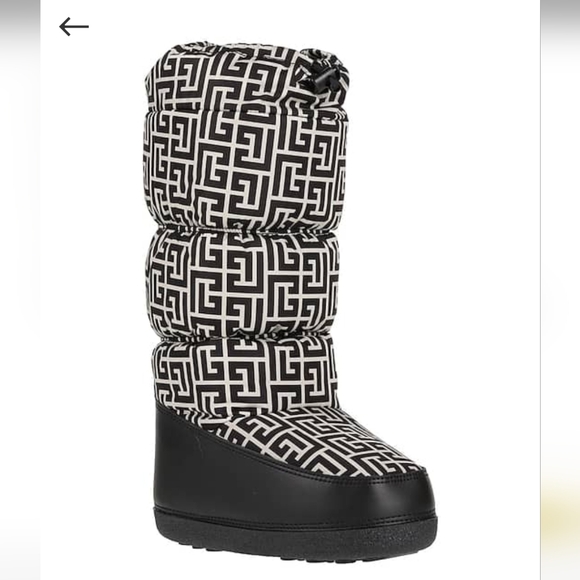 NWT$795 Balmain Monogram Logo Nylon Drawstring Ski Winter Boots Sz 5-7 - Picture 4 of 15